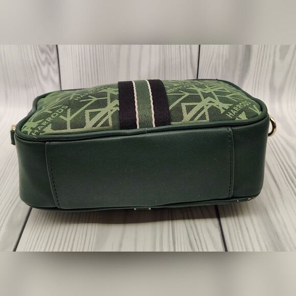 Harrods London Forest Green Logo Makeup Bag Cosmetic Case - Picture 4 of 16